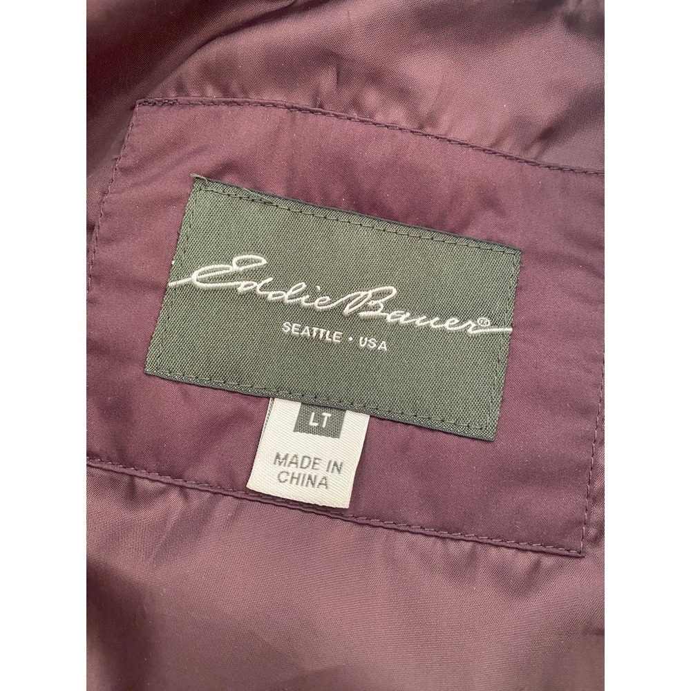 Eddie Bauer EB650 Down Womens vest Tall Large Brown Full Zip Snap Puffer Light - Picture 6 of 6